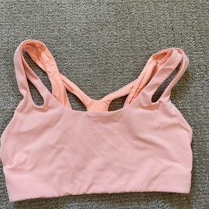 orange athleta sports bra